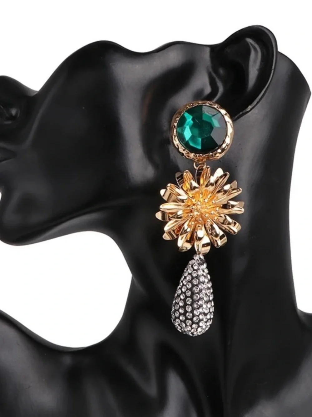 ZARA Gold Flower Dangle Earrings